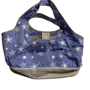 ​American Girl Blue Star Travel Tote Bag with Zipper Bottom Compartment